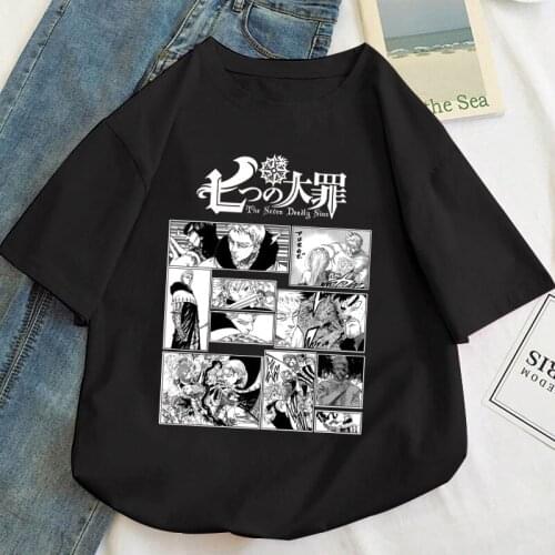 Anime Seven Deadly Sins Meliodas T Shirt Women Kawaii Summer Cotton Tops Cartoon Graphic Tees Unisex Funny Fashion T-shirt Male