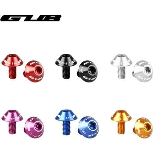GUB 6 Colors M5*12mm Water Bottle Cage Bolts Aluminum Alloy Umbrella Type Water Bottle Holder Bracket Rack Screws 2 Pcs