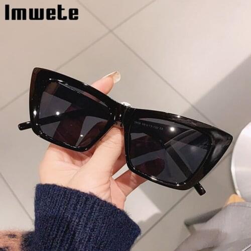 Imwete Vintage Cat Eye Sunglasses Women Men Brand Design Sun Glasses Ladies Colored Sunglass Green Clear Eyewear UV400