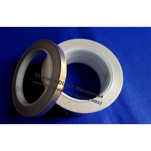 2 Roll 10mm*20M*0.06mm Single Adhesive Copper Foil Tape, for Laptop Phone EMI Shield, Stain Glass Art
