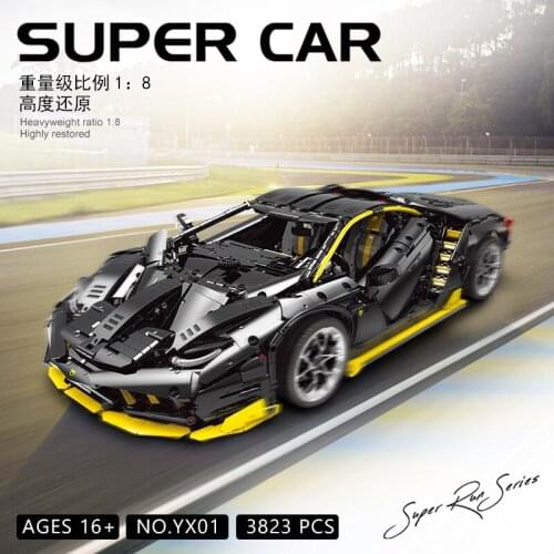 MOC High-tech RC Super Sports Car1:8 Model Building Bricks Blocks Supercar Set Toys 3823 PCS Compatible with 42115 Assembles