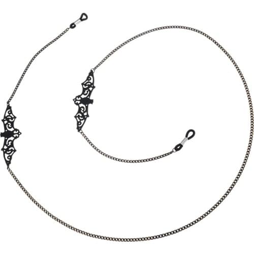 Metal Eyeglass Chain Black Bat Reading Eyewear Retainer Glasses Holder Strap