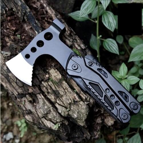 Outdoor EDC Multifunction Survival Axe Camping Mountaineering Portable Folding Pliers Combination Hammer Screwdriver Opener Tool