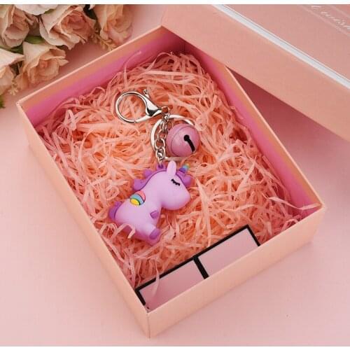 Fashion Unicorn Keychains Charm Animal Key Ring Holder Key chain Fancy Toy for Women Car or Bag Jewelry Gift Accessory EH068