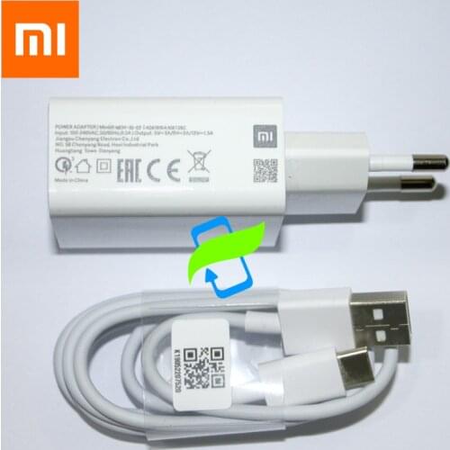 Original Xiaomi USB Fast Charger 18W Quick Adapter Type-C Data Cable For Mi 6 8 9 SE T Max Mix 3 F1 Lite Redmi K20 Note 7 Pro 9S