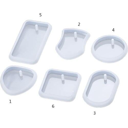 Hanging Listed Resin Mold Geometric Shape Irregular Rectangular Circle Pendant Silicone Mould DIY Crafts Jewelry Mold