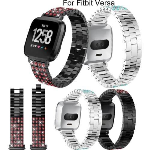 Fashion sport steel strip watch band For Fitbit Versa band Screwless Bracelet Replacement Metal Wristband Accessories watchbands