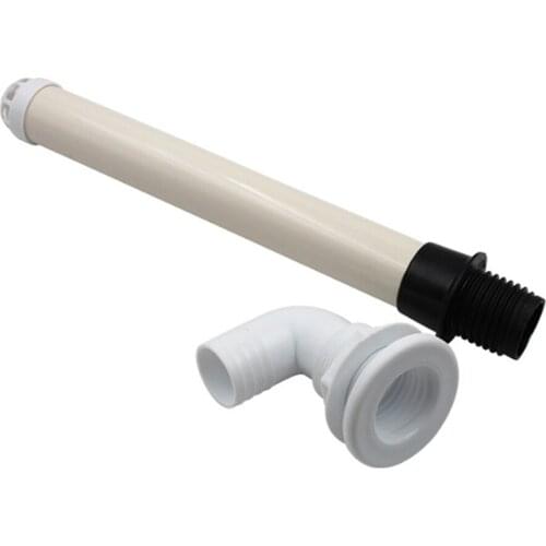 Marine Boat Over Flow Drain Tube, 90 Degree, Fits 1-1/2" Threaded Drain