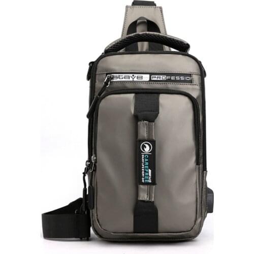 Multifunction Crossbody Bag Men USB Charging Chest Pack Short Trip Messengers Chest Bag Waterproof Large Capacity Shoulder Bag