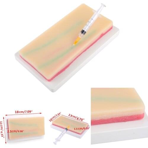 Injection Training Pad Model with 4 Veins Imbedded and 3 Skin Layers for Medical Students Doctors Nurses Practice