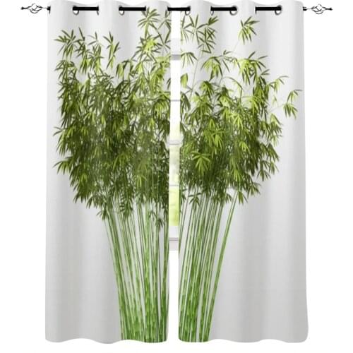 Green Bamboo Forest Window Curtains for Living Room Luxury Kitchen Bedroom Drapes Home Decor Backdrop Curtain