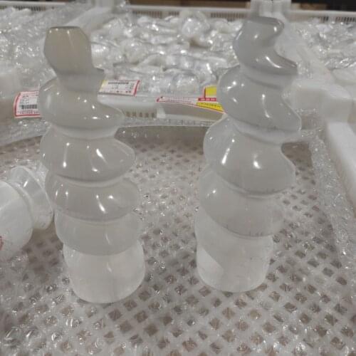 1pcs polished natural selenite crystal spiral tower "smooth spiral energy bar log