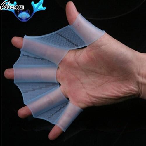 1pc Unisex Frog Type Silicone Girdles Swimming Hand Fins Flippers Finger Webbed Gloves Paddle Water Sports
