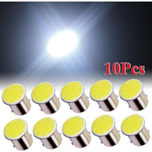 10pcs White 1156 BA15S P21W Led Car LED 1156 Lamp COB 12 SMD 12V Voltage