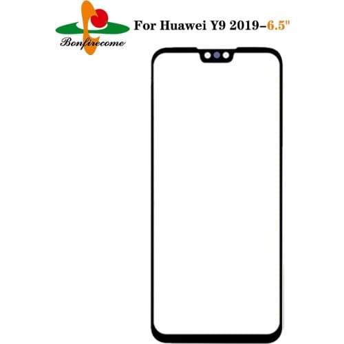 10Pcs\lot Outer Screen For Huawei Y9 2019 JKM-TL00 JKM-LX1 JKM-LX2 Front Touch screen Panel LCD Display outer Glass Cover Lens