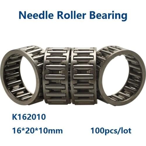 100pcs/lot K162010 K16X20X10 Radial Needle roller and cage assemblies Needle Roller Bearing 16×20×10mm