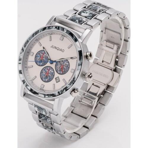 2020 High-end Sandalwood Mens Watch Large Dial milky Quartz Watches Chronograph Auto Male Clock Zegarek Meski Relogio Masculino