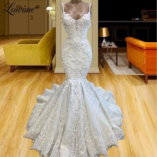 2021 Pearls Handmade Mermaid Wedding Dresses Saudi Arabia Long Bridal Gowns Customized Dubai Beading Bride Dresses Wedding Gowns