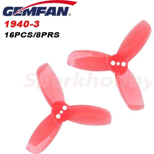 16PCS/8Pairs GEMFAN Hulkie 1940 CW CCW 3-Blade Propeller 1.5mm Monting hole Inner diameter for 1104-1105 Motor Racing Quadcopter