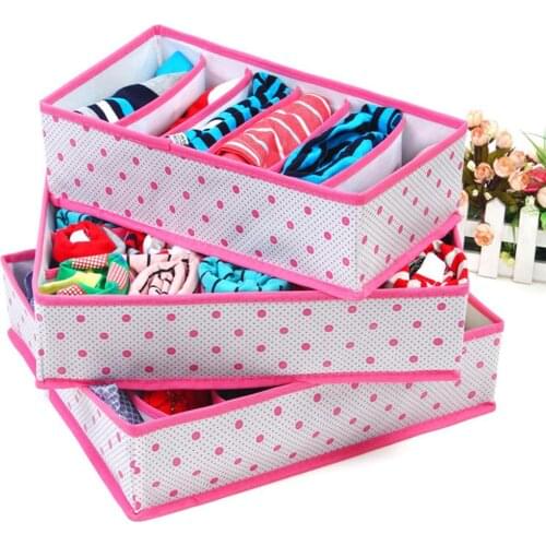 3Pcs 6/7/20 Compartment Underwear Bra Socks Storage Box Drawer Organizer Case