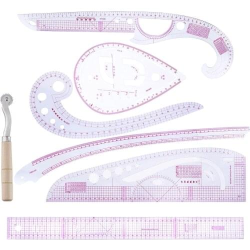 7 Piece Set Metric Ruler Clothes Curve Sewing Ruler Drawing Stencil Making Grading Curve Rule Pattern Making Accessories #T3P