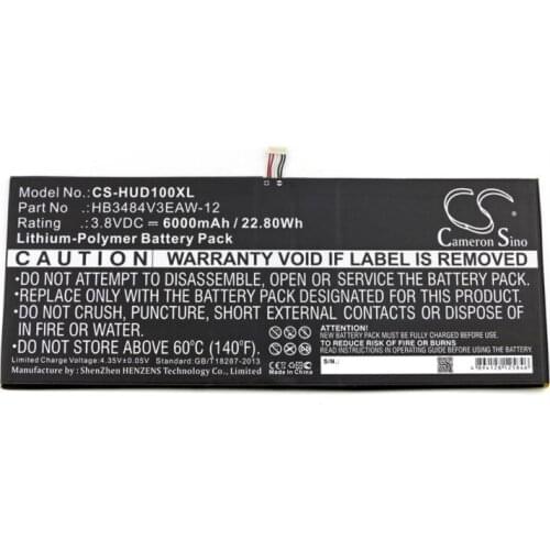 Cameron Sino 6000mAh battery for HUAWEI d-01H dtab M2-A04L Mediapad M2 10.1 LTE HB3484V3EAW-12 Tablet Battery