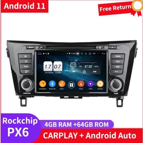 Klyde PX6 2din Car Radio Stereo Android Player For NISSAN QashQai X Trail 2014 Carplay Head Unit Auto Multimedia GPS Navigation