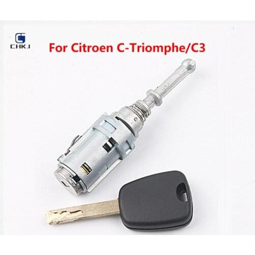 CHKJ For Locksmith Tool High Quality Car Left Door Lock Cylinder Locks With 1 Key Accessories For Citroen C-Triomphe/C3
