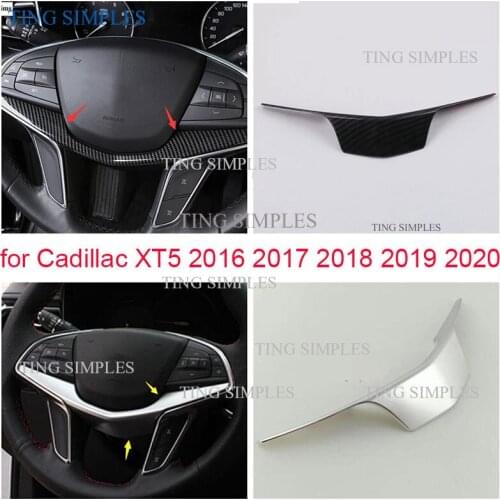 Auto Steering Wheel Button Panel Decoration Strip Cover Trim Fit For Cadillac XT5 2017 - 2020 ABS Matte / Carbon Fiber Look