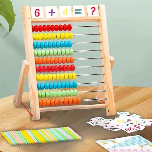 Wooden Abacus Educational Counting Math Tool Montessori Toy Number Color Recognition Educational Teaching Aid