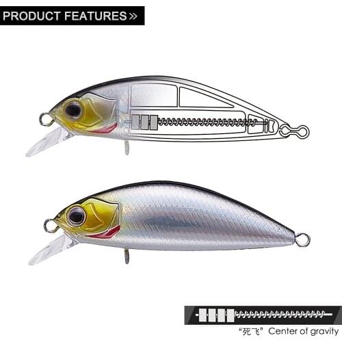 EWE Brand Mini Silver Knife Trout Lure 43mm Wobbler Sinking Minnow Jerkbait Artificial Fishing Bait For Trout Perche Mandarin