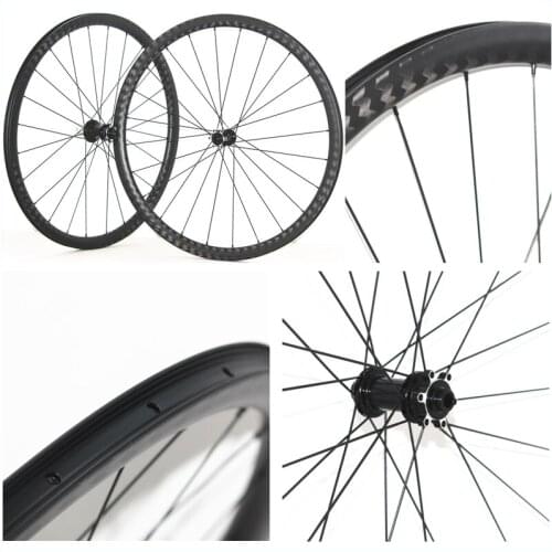 Gravel super light CX32 6 nail disc-disk carbon bicycle wheelset 33mm depth clincher tubeless road bike wheels cross