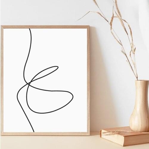 Scandinavian Style Canvas Painting Black White Line Drawing Minimalist Print Modern Abstract Wall Art Prints Nordic Poster Decor