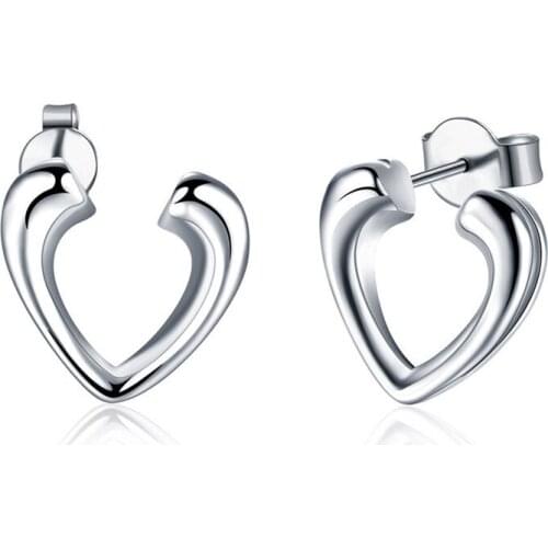 Fashion 925 Silver Unique Heart Earrings For Woman Wedding Engagement Fashion Party Charm Jewelry Gift