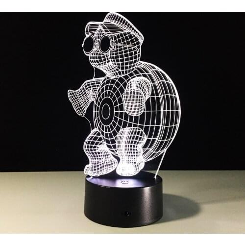 Sea Turtle Tortoise Acrylic 3D Night Light LED USB 7 Color Change 3D Illusion Atmosphere lamp for Home Decoration