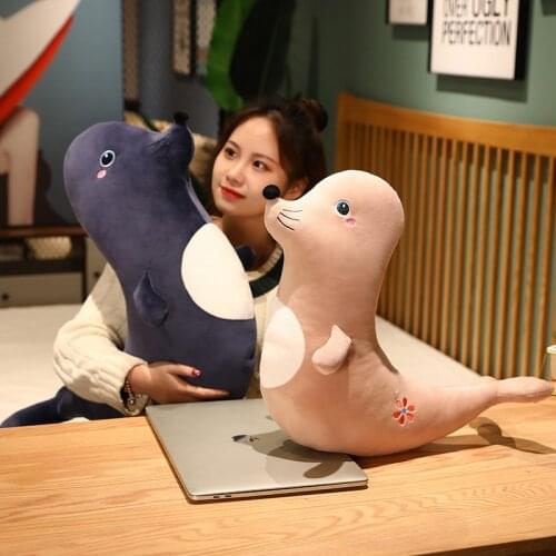 40/100cm Soft Cute Novelty Sea Lion Plush Toys Seal Plush Stuffed Doll Baby Sleeping Throw Pillow Gifts For Kids Girls