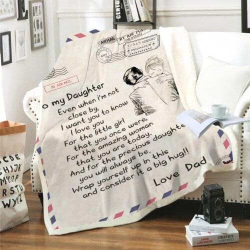 To My Daughter Wife Son Dad Mom Letter Blanket
