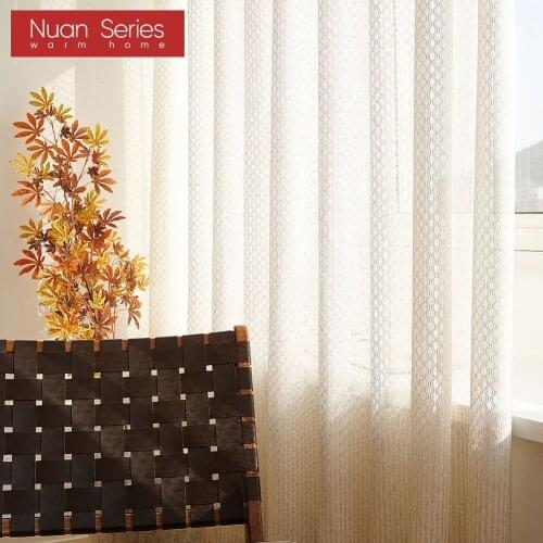 Top Quality Luxurious Geometric Solid White Sheer Curtains For Living Room Bedroom Decoration Window Voiles Tulle Curtain