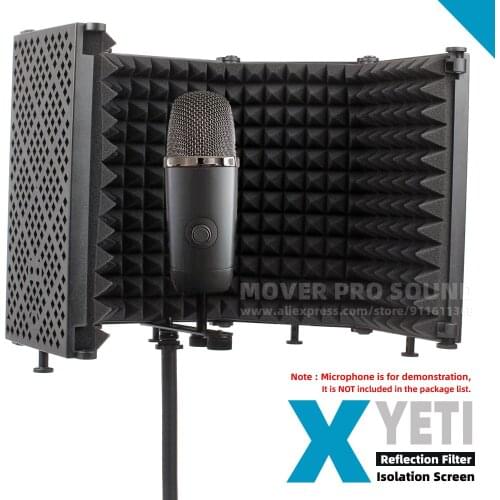 For Blue YetiX Yeti X USB Mic Reflection Filter Noise Reduction Sound Absorbing Microphone Sponge Recording Screen Shield Foam
