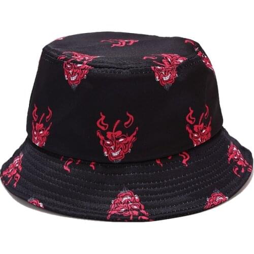 New Monster Dragon bucket hat colorful pladi panama chapeau fashion fishing printed hat Bob Caps women men summer sun cap