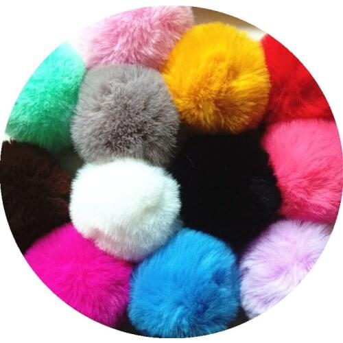 1000 pcs Fashion 6 cm Pompons Faux Beaver Rabbit Fur Ball DIY Jewelry Parts Making Pendant For Chain Shoes Colth Handmade Crafts