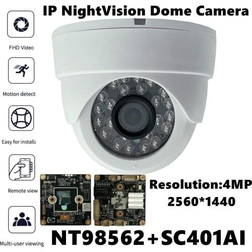 NT98562+SC401AI Indoor IP Ceiling Dome Camera 4MP 2560*1440 24 LEDs IRC VMS XMEYE ONVIF Low illumination Radiator P2P RTSP