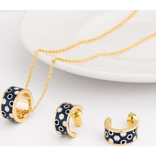 R&X Fashion Romantic Necklace/earrings Girls sieraden Bridesmaid Dubai Stainless Steel Enamel African Beads Jewelry Sets Party