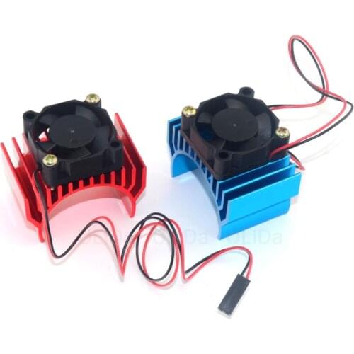 RC Heat Sink Motor Heatsink with Fan Cooling Head Vent Top JST 540 550 Size for Himoto 1:10 Car HSP HPI Wltoys Motor Radiator