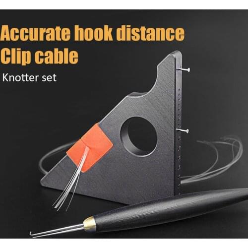 Adjustable Fish Hook Distance Measurement Ruler Knotter Fishing Line Knot Tying Tools Kit for Angler Fishing Tool