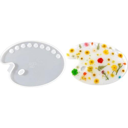 Silicone Mold Color Palette Epoxy Resin Mold Color Wheel Mold DIY Glue Mold Mirror Painting Board Dried Flower Art Palette Mold