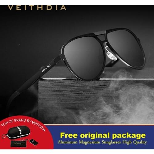 VEITHDIA Brand Mens Aluminum Magnesium Sunglasses Polarized UV400 Lens Eyewear Accessories Male Sun Glasses For Men/Women 6850