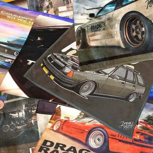 Hot 35x35cm Car model design HellaFlush style Car Washing Towel JDM Racing Car Cleaning Cloth Car Washing Drying Towel