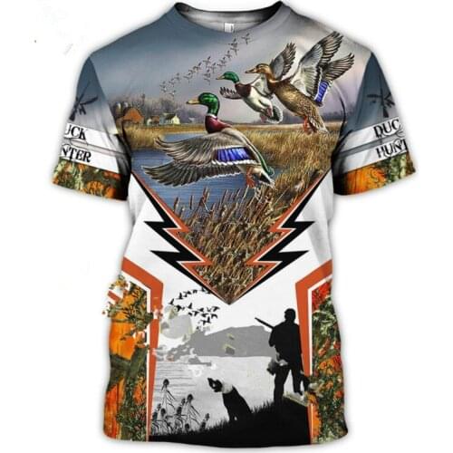 Wild duck animal 3D printing T-shirt mens ladies fashion casual T-shirt summer camouflage short sleeve Harajuku Punk 2021 new