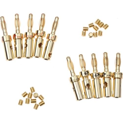 YT 20pcs Red+Black Copper 4mm Banana Female Insulated Jack Plug Connector For Male Non-Insulated Banana Plug Connectors